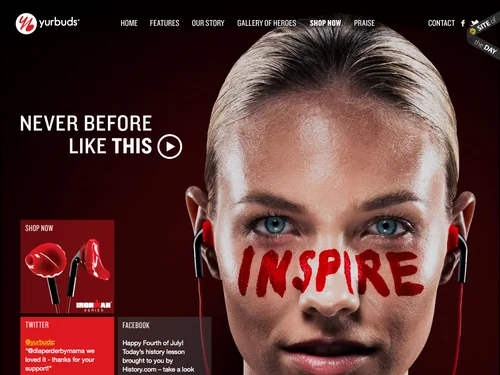 「Sport Earphones, Developed by Athletes for Athletes, Never Fall Out | Yurbuds」のキャプチャ画像