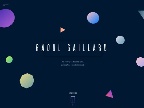 「Raoul Gaillard - Front-end developer and Ui designer」のキャプチャ画像