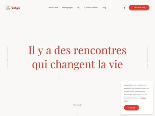 「Easys &bull; Initiateur de rencontres sérieuses &bull; Appelez-nous !」のキャプチャ画像