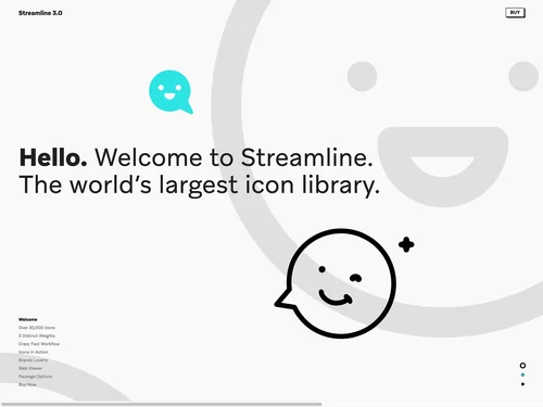 「Streamline 3.0 – The World's Largest Icon Library」のキャプチャ画像