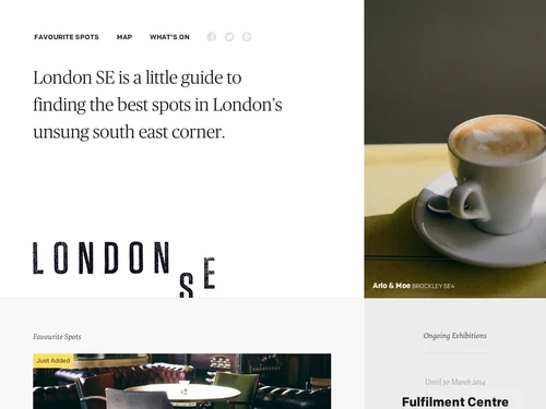 「London SE &nbsp;|&nbsp; Home &nbsp;|&nbsp; A South East London Guide」のキャプチャ画像
