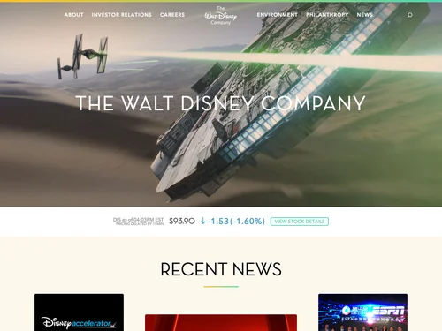 「The Walt Disney Company」のキャプチャ画像