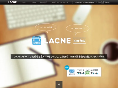 「LACNE（ラクネ）｜ IN VOGUEのWebソリューションサービス」のキャプチャ画像