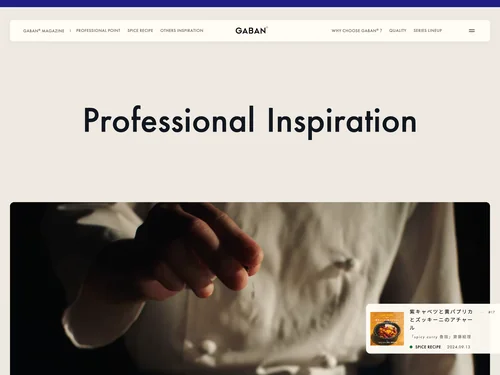 「GABAN®家庭用製品公式サイト | ハウス食品」のキャプチャ画像