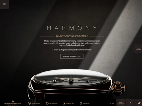 「Vacheron Constantin Harmony - Chronographs and dual time watches」のキャプチャ画像