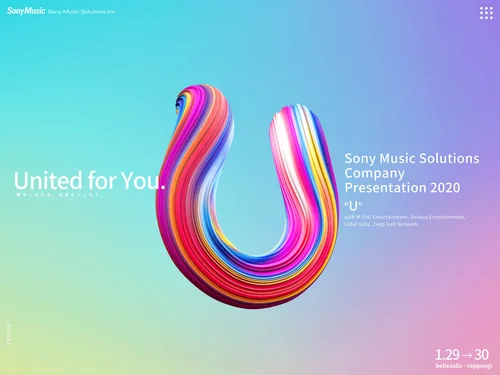 「TOP | 株式会社ソニー・ミュージックソリューションズ、カンパニープレゼンテーション「U」特設サイト」のキャプチャ画像