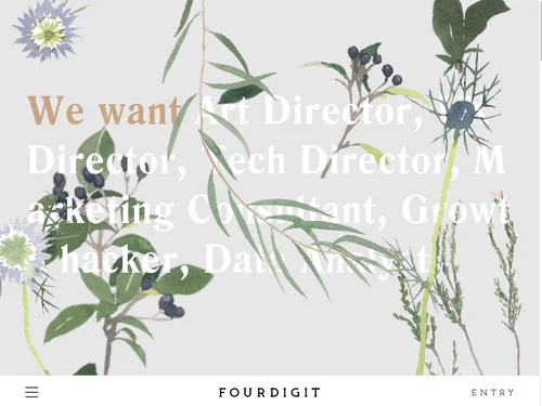 「FOURDIGIT Inc. Recruiting」のキャプチャ画像