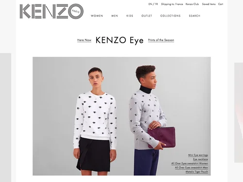 「KENZO Clothing | Men, Women & Kids collections」のキャプチャ画像