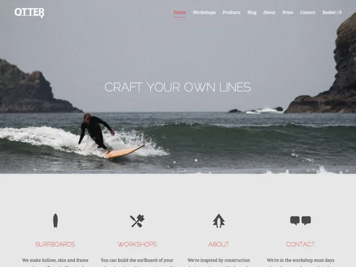 「Otter Surfboards | Makers Of Beautiful Wooden Surfboards」のキャプチャ画像