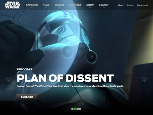 「StarWars.com | Home」のキャプチャ画像
