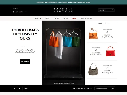 「Barneys New York: Luxury Designer Handbags, Shoes and Clothing」のキャプチャ画像