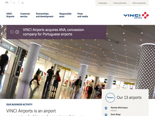 「VINCI Airports - Opening your world | VINCI Airports」のキャプチャ画像