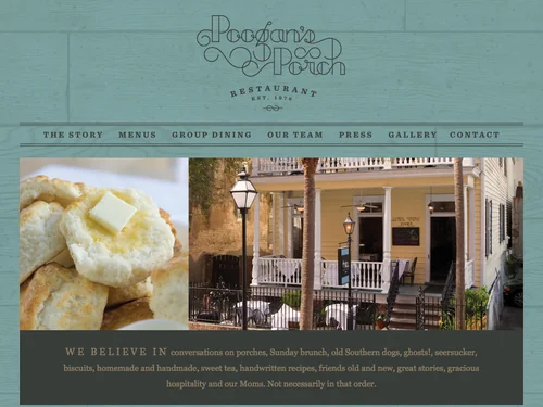 「Poogan's Porch Restaurant Charleston, South Carolina」のキャプチャ画像