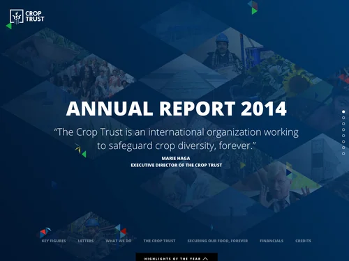 「Annual Report 2014 | Crop Trust」のキャプチャ画像