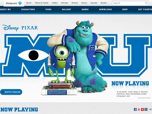 「Monsters University | Official Website | Disney - Pixar」のキャプチャ画像