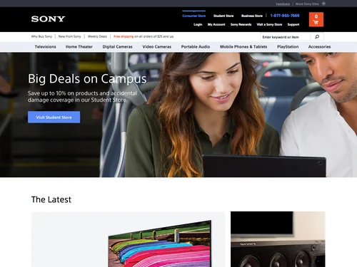 「Sony Official Store - Camera, TV, Audio, 4K, PS4, Home Theater and more - Sony US」のキャプチャ画像