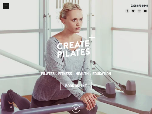 「Create Pilates | Pilates Mat Classes, Reformer Classes and Private Lessons in Wimbledon」のキャプチャ画像