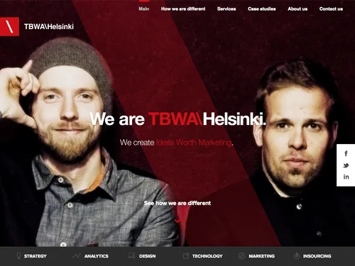 「TBWA\Helsinki — Ideas Worth Marketing」のキャプチャ画像