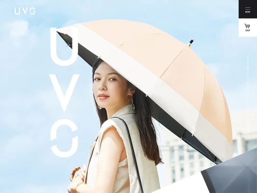 「完全遮光日傘 UVO［ウーボ］公式｜最強の日傘」のキャプチャ画像