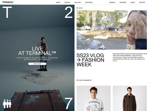 「Emerging designers &amp; luxury fashion | Terminal」のキャプチャ画像