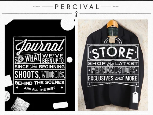 「Percival Clothing | Welcome」のキャプチャ画像