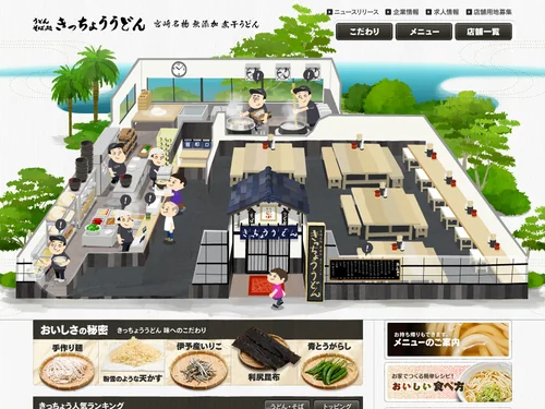 「宮崎名物うどん専門店　きっちょううどん」のキャプチャ画像