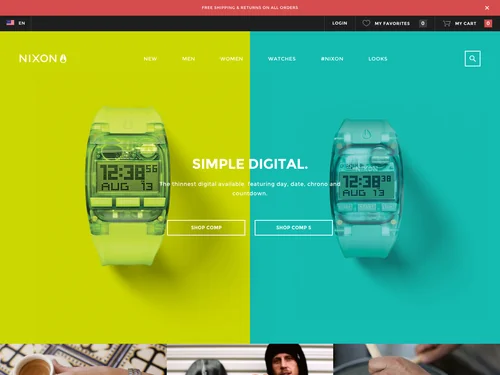「Nixon Watches and Premium Accessories | Nixon.com」のキャプチャ画像