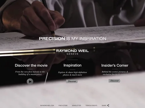 「Precision is my Inspiration by RAYMOND WEIL Genève」のキャプチャ画像