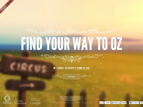 「ind Your Way to Oz | Disney's Oz The Great and Powerful | Google Chrome」のキャプチャ画像