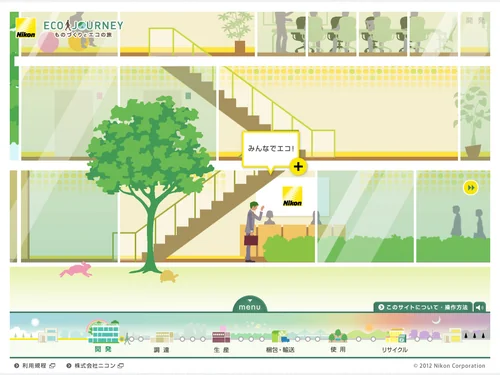 「Nikon | CSR（社会・環境活動）| ECO JOURNEY－ものづくりとエコの旅－」のキャプチャ画像
