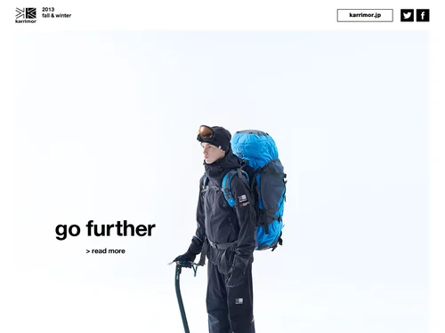 「karrimor 2013 fall &amp; winter go further | karrimor[カリマー]」のキャプチャ画像