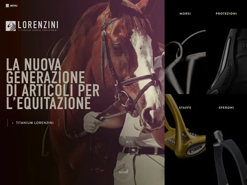 「Articoli equitazione in titanio | Lorenzini Horse Equipment」のキャプチャ画像