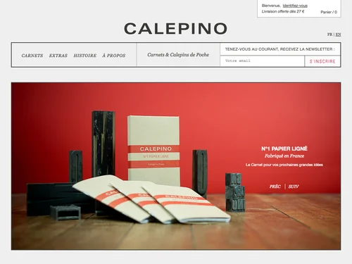 「CALEPINO :: Carnet de Notes et calepin Made in France &agrave; glisser dans la poche」のキャプチャ画像
