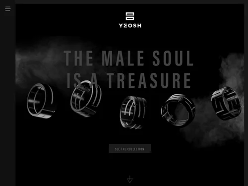 「Men's jewelry, men's rings with strong character - YEOSH」のキャプチャ画像