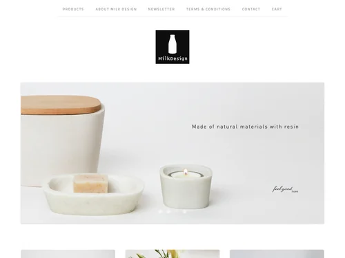 「Home / Milk Design Shop」のキャプチャ画像