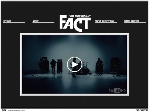 「FACT 15TH ANNIVERSARY WEB SITE」のキャプチャ画像