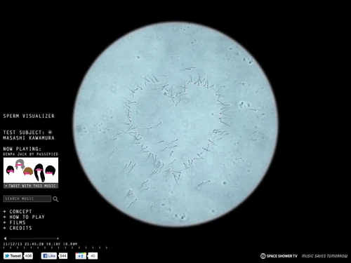 「SPERM VISUALIZER | MUSIC SAVES TOMORROW - SPACE SHOWER TV」のキャプチャ画像