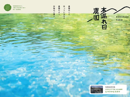 「宮城県登米市の新鮮野菜｜合同会社 木漏れ日農園」のキャプチャ画像