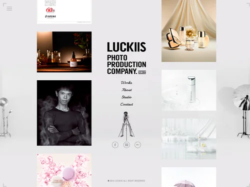「LUCKIIS - Photo Production Company. Est.2014」のキャプチャ画像
