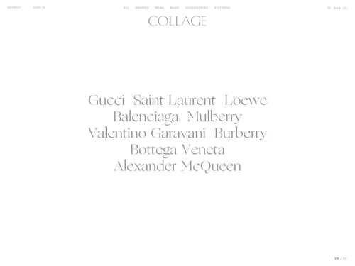 「COLLAGE THE SHOP – High-end luxury within Scandinavia」のキャプチャ画像