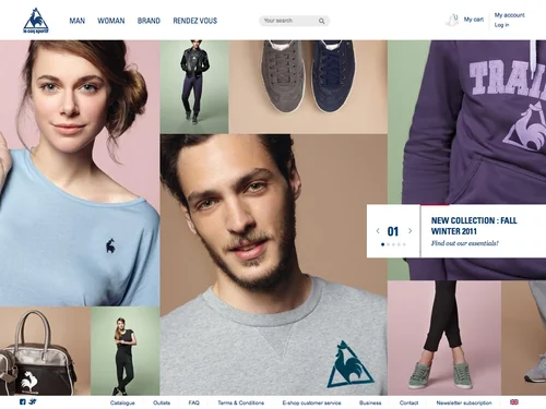 「Le coq sportif, sports shoes, clothing and accessories since 1882 - lecoqsportif homepage」のキャプチャ画像