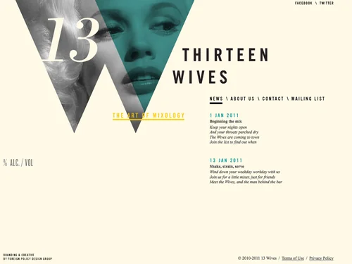 「13 Wives \ The Art of Mixology」のキャプチャ画像