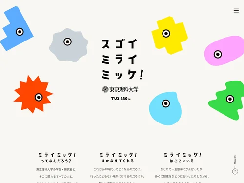 「スゴイミライミッケ！｜東京理科大学」のキャプチャ画像
