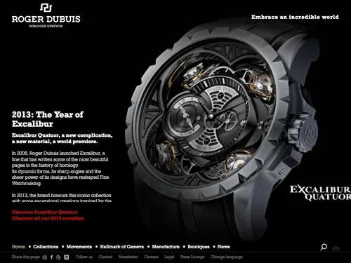 「Roger Dubuis | Manufacture of Fine Watches」のキャプチャ画像