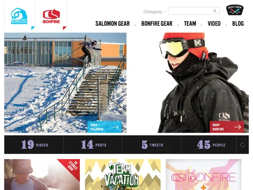 「Salomon Snowboards & Bonfire Snowboarding - Home」のキャプチャ画像