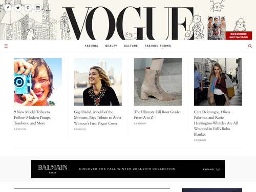「Vogue: Fashion, Beauty, Celebrity, Fashion Shows」のキャプチャ画像