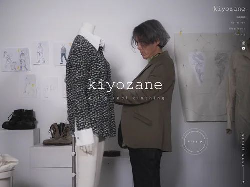 「kiyozane｜アパレルブランド　公式サイト」のキャプチャ画像