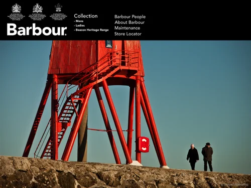 「Barbour・バブアー 英国上流階級のアウトドア・ライフスタイルを体現するブランド　公式ウェブサイト」のキャプチャ画像