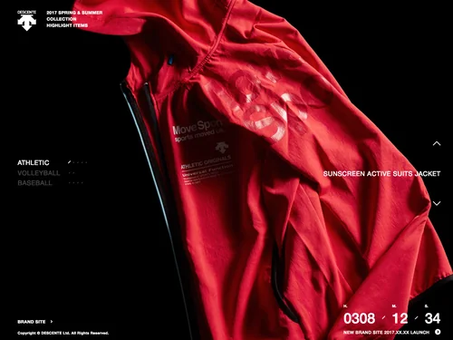 「DESCENTE 2017 SPRING &amp; SUMMER COLLECTION HIGHLIGHT ITEMS」のキャプチャ画像