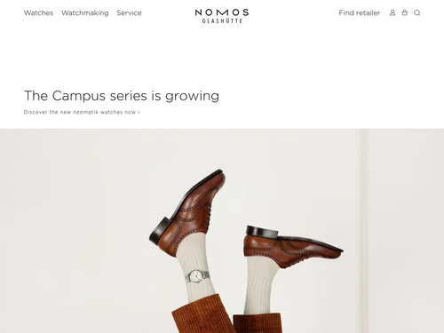 「NOMOS Glashütte—the finest mechanical watches」のキャプチャ画像